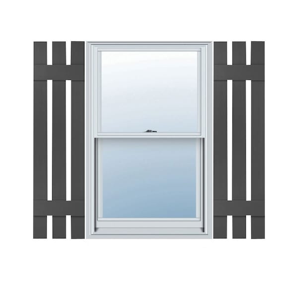 Ekena Millwork Lifetime Vinyl, TailorMade 3 Board Spaced (2 Batten), Board-n-Batten, Shutter Loks, LS3C12X04500TG, PR LS3C12X04500TG - main